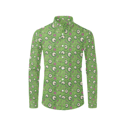 Zombie Eyes Design Pattern Print Men's Long Sleeve Shirt