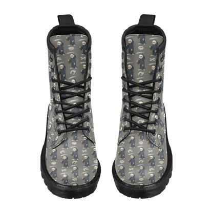 Skeleton Print Design LKS308 Women's Boots