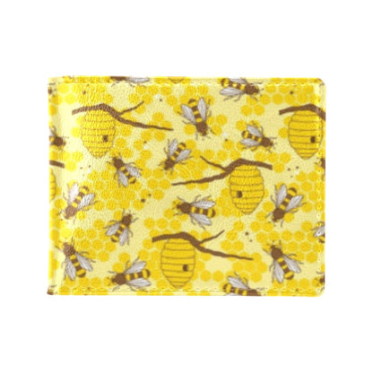 Bee With Honeycomb Print Design LKS302 Men's ID Card Wallet