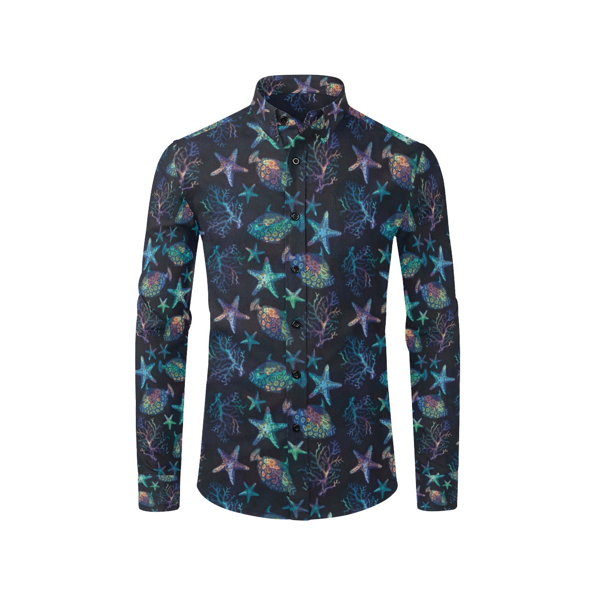 Starfish Pattern Print Design 01 Men's Long Sleeve Shirt
