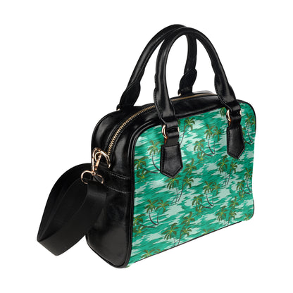 Palm Tree Pattern Print Design A01 Shoulder Handbag