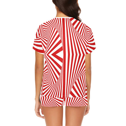 Vortex Print Design LKS304 Women's Short Pajama Set