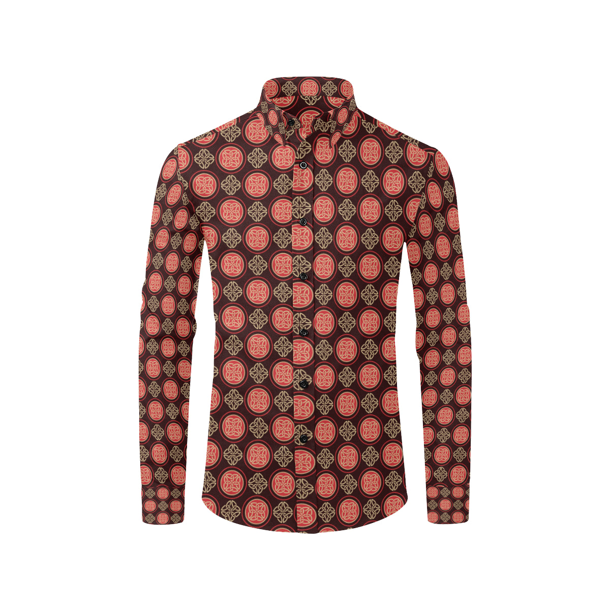 Celtic Pattern Print Design 02 Men's Long Sleeve Shirt