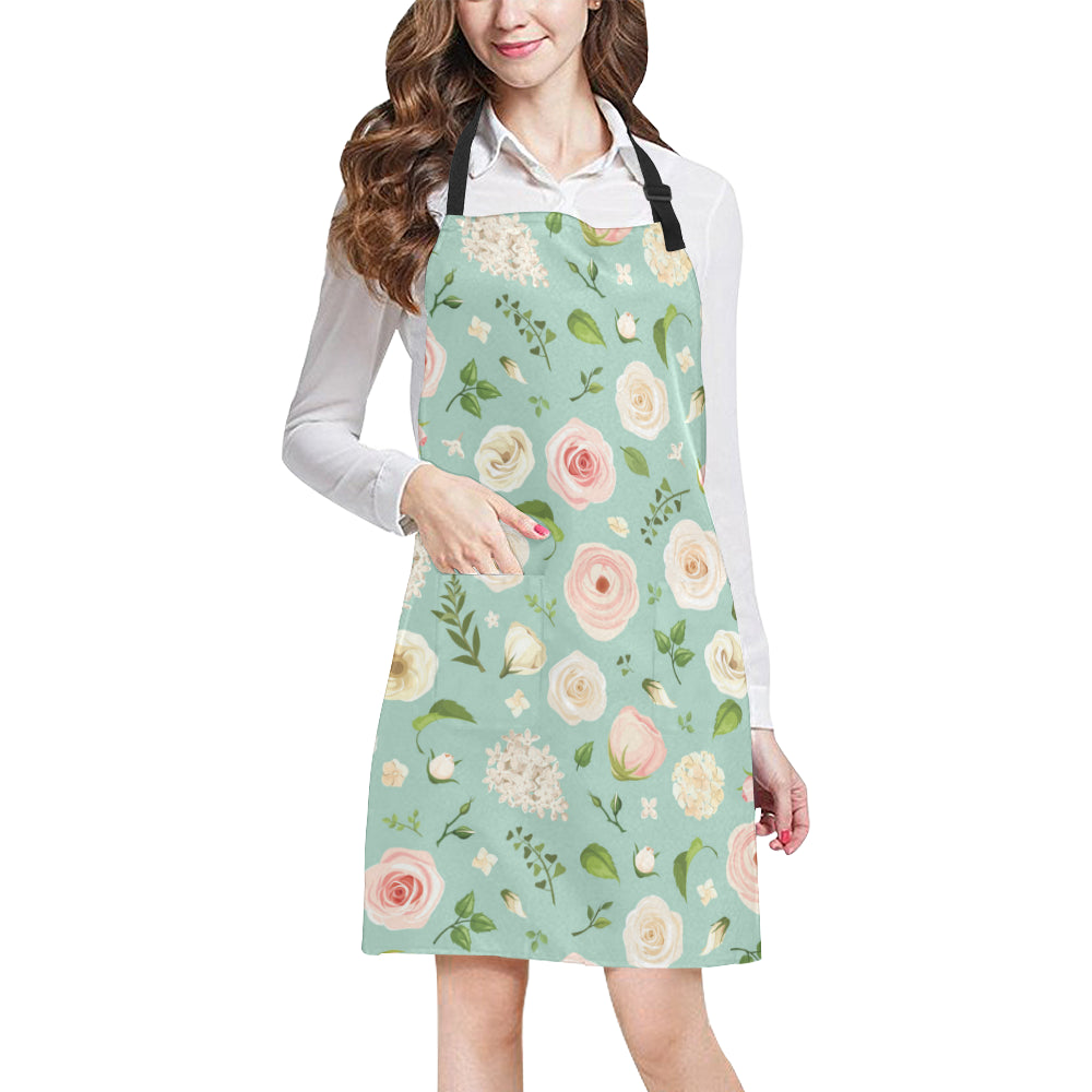Lisianthus Pattern Print Design 01 Apron with Pocket