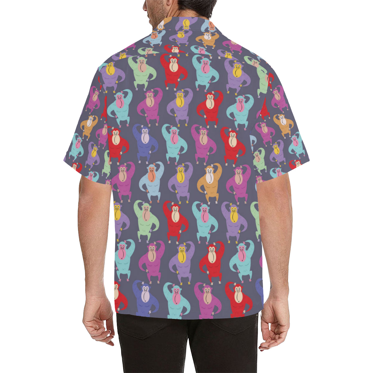 Chimpanzee Pattern Print Design 03 Men's Hawaiian Shirt