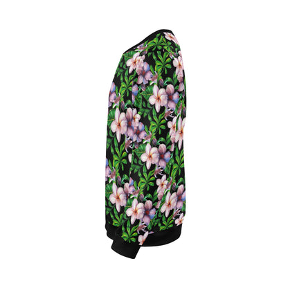 Plumeria Pattern Print Design PM01 Men Long Sleeve Sweatshirt