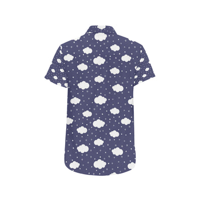 Cloud  Pattern Print Design 03 Men's Short Sleeve Button Up Shirt