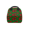 Red Hibiscus Embroidered Pattern Print Design HB03 Insulated Lunch Bag