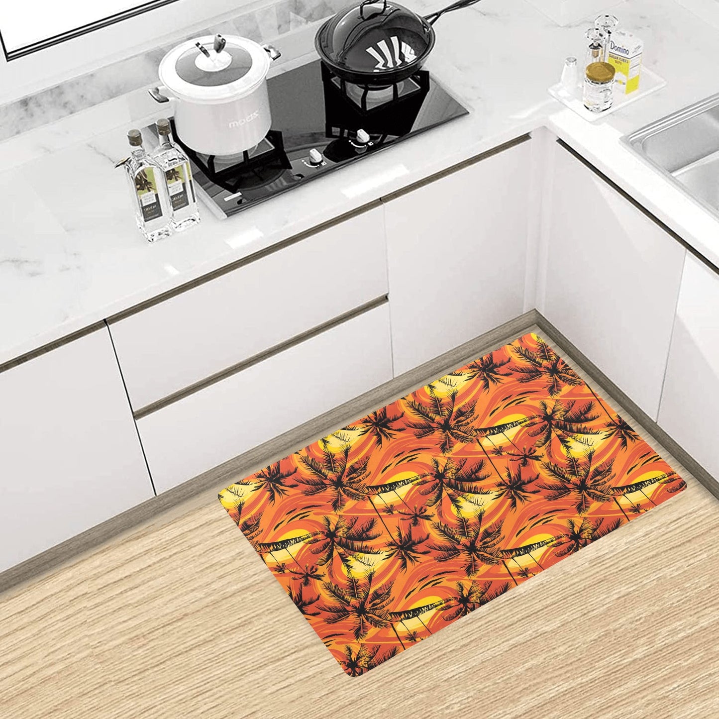 Palm Tree Pattern Print Design A02 Kitchen Mat