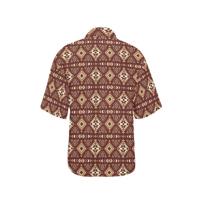 Navajo Native Color Print Pattern Women's Hawaiian Shirt