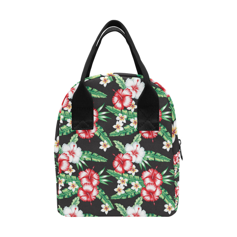 Hawaiian flower tropical leaves Insulated Lunch Bag