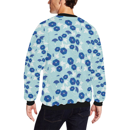 Morning Glory Pattern Print Design MG07 Men Long Sleeve Sweatshirt