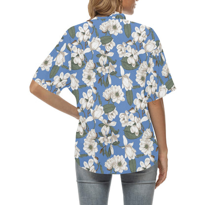 Magnolia Pattern Print Design 01 Women's Hawaiian Shirt