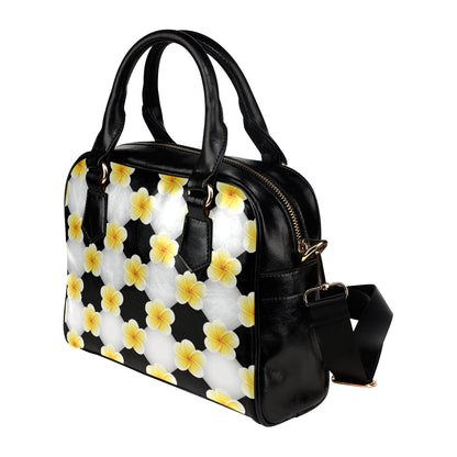 Plumeria Pattern Print Design A04 Shoulder Handbag