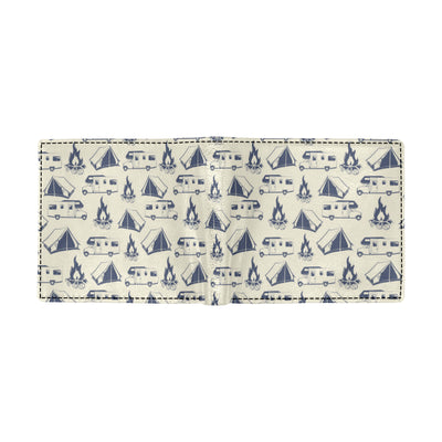 Campfire Pattern Print Design 01 Men's ID Card Wallet