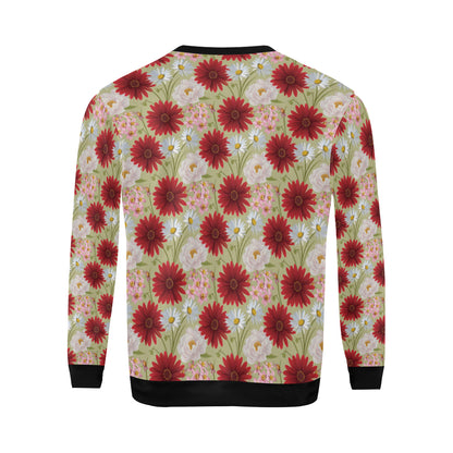 Gerberas Pattern Print Design GB07 Men Long Sleeve Sweatshirt