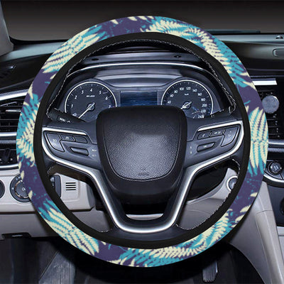 Fern Leave Summer Print Pattern Steering Wheel Cover with Elastic Edge