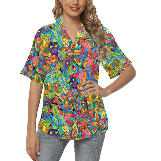 Trippy Print Design LKS301 Women's Hawaiian Shirt