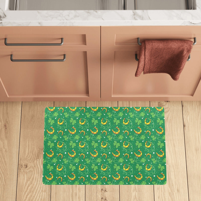 Shamrock With Horse Shoes Print Design LKS305 Kitchen Mat