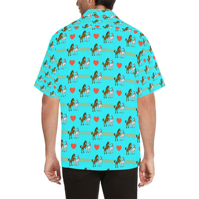 Horse Couple Love Print Design LKS309 Men's Hawaiian Shirt