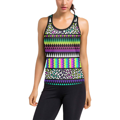 Animal Skin Aztec Rainbow Women's Racerback Tank Top