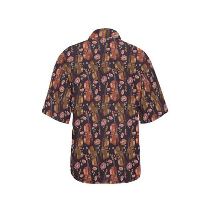 Violin Print Design LKS402 Women's Hawaiian Shirt