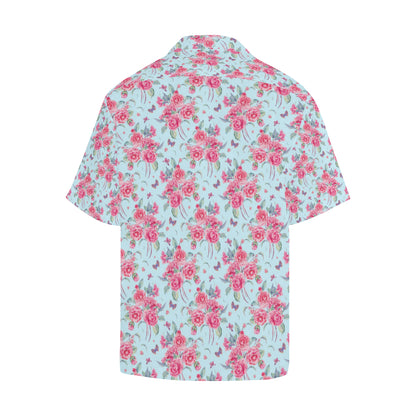 Camellia Pattern Print Design 01 Men's Hawaiian Shirt