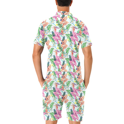 Hummingbird Tropical Pattern Print Design 05 Men's Romper