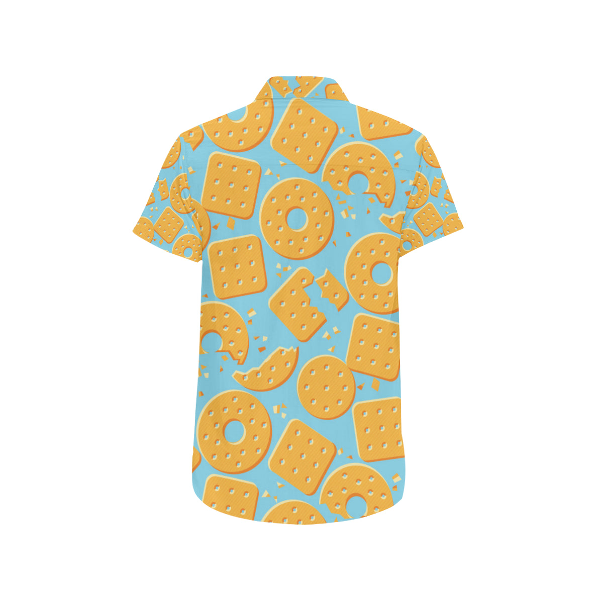 Cracker Pattern Print Design 02 Men's Short Sleeve Button Up Shirt