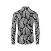 Fern Leave Black White Print Pattern Men's Long Sleeve Shirt