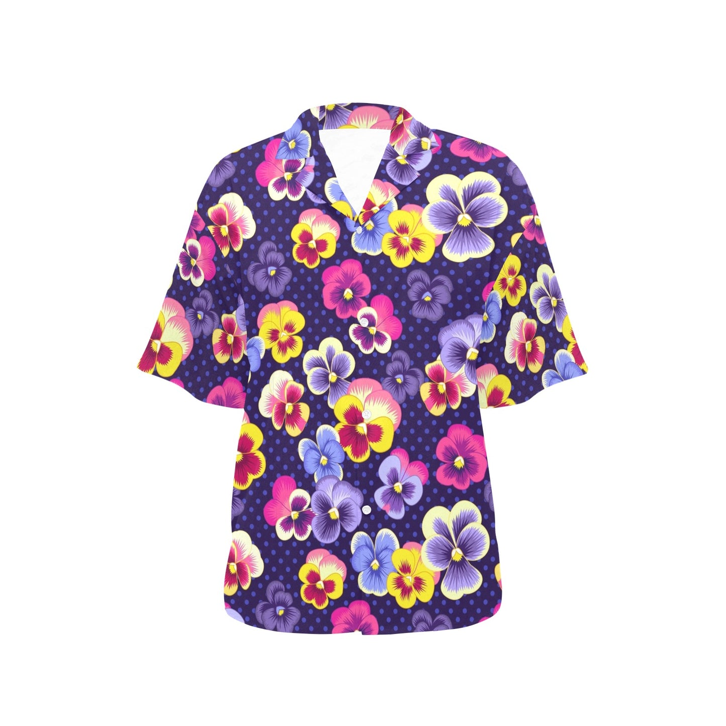 Pansy Pattern Print Design PS04 Women's Hawaiian Shirt
