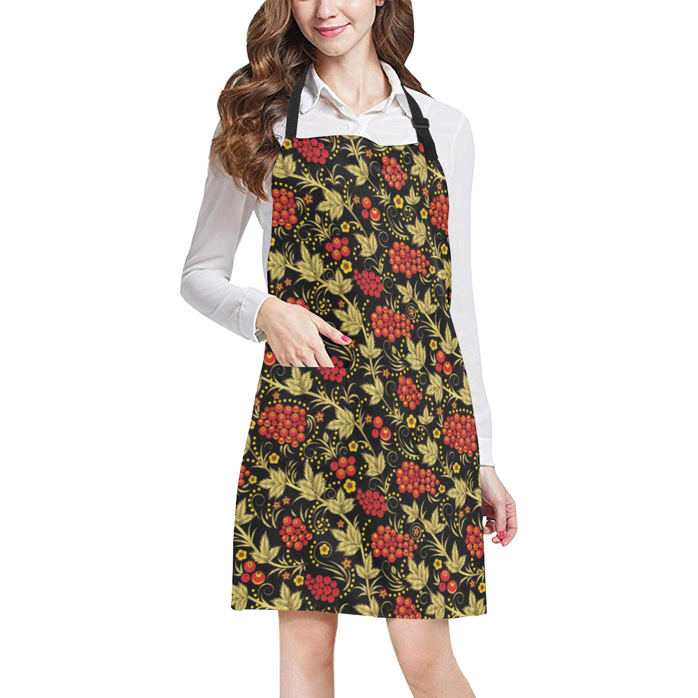 Cranberry Pattern Print Design CB02 Apron with Pocket