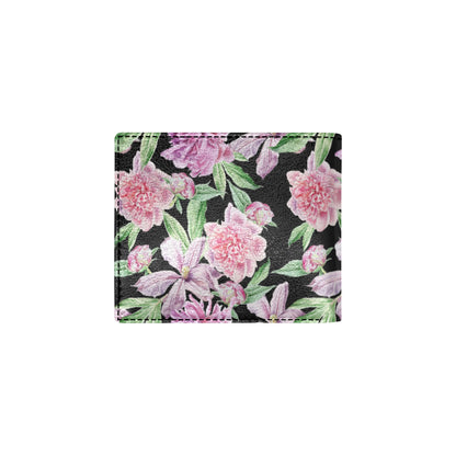 Peony Pattern Print Design PE08 Men's ID Card Wallet