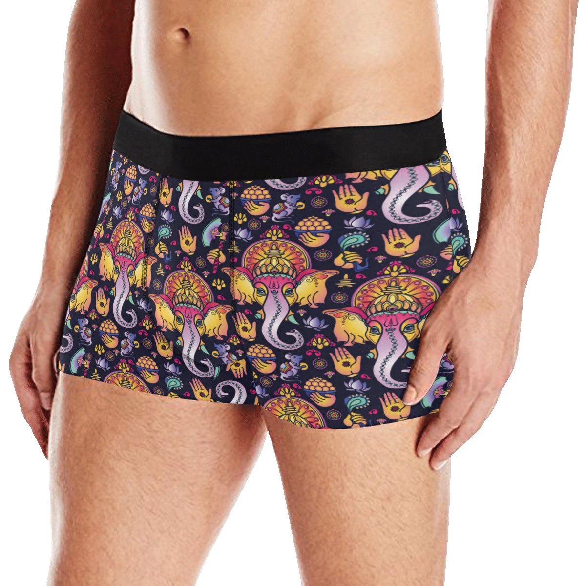 Ganesha Indian Pattern Print Design 03 Men's Boxer Briefs