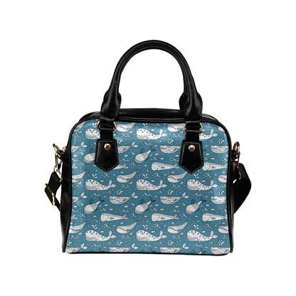 Humpback Whale Pattern Print Design 03 Shoulder Handbag