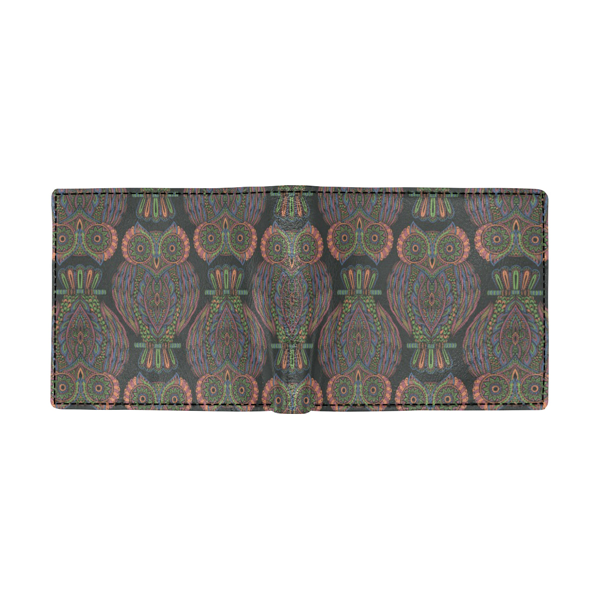 Owl Pattern Print Design A05 Men's ID Card Wallet