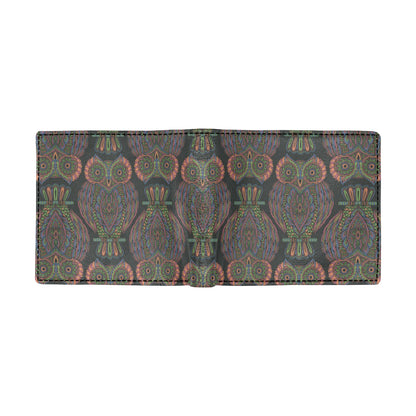 Owl Pattern Print Design A05 Men's ID Card Wallet