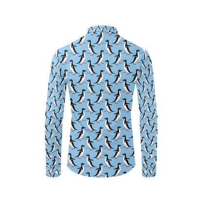 Penguin Dance Pattern Men's Long Sleeve Shirt