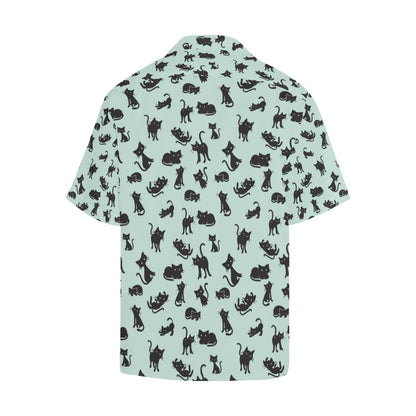 Black Cat Pattern Print Design 04 Men's Hawaiian Shirt