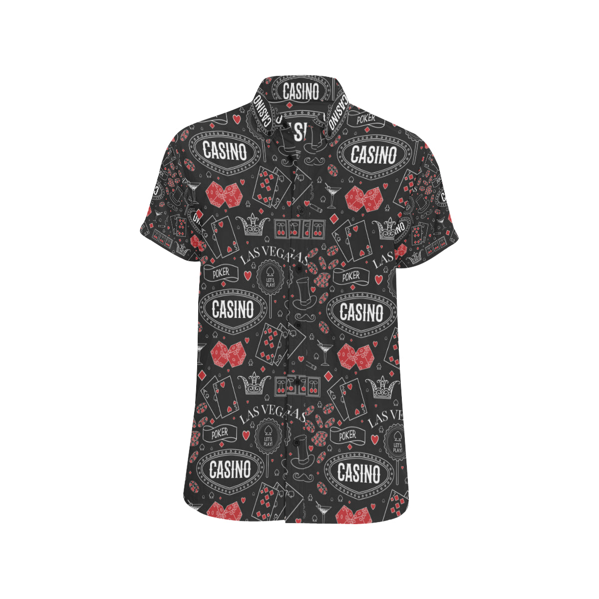 Casino Pattern Print Design 04 Men's Short Sleeve Button Up Shirt