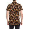 Eye of Horus in Flame Print Men's Short Sleeve Button Up Shirt