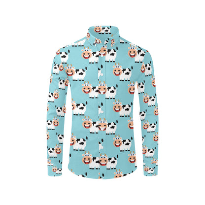 Cattle Cute Pattern Print Design 01 Men's Long Sleeve Shirt