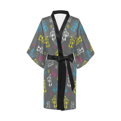 Roller skate Pattern Print Design A02 Women's Short Kimono