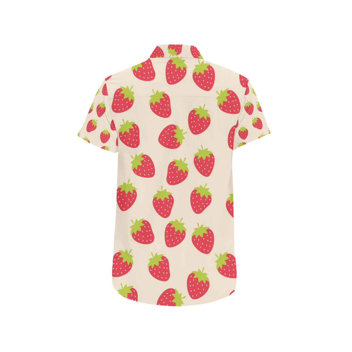 Strawberry Pattern Print Design SB02 Men's Short Sleeve Button Up Shirt