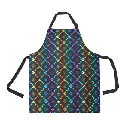 Paw Rainbow Pattern Print Design A01 Apron with Pocket