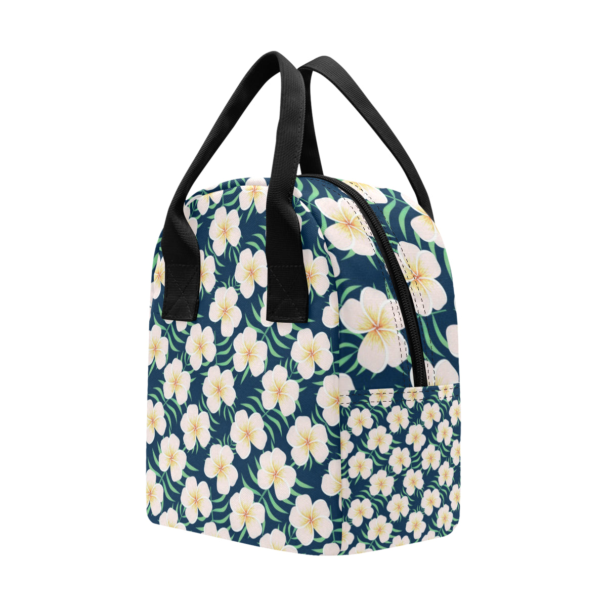Pink Plumeria Pattern Print Design PM016 Insulated Lunch Bag