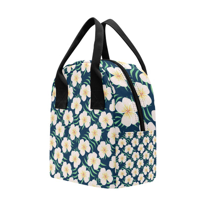 Pink Plumeria Pattern Print Design PM016 Insulated Lunch Bag