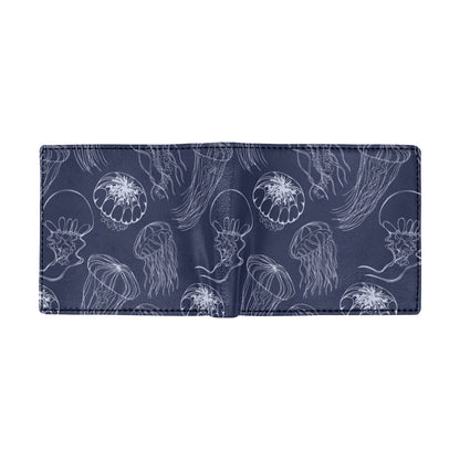 Jellyfish Pattern Print Design 05 Men's ID Card Wallet