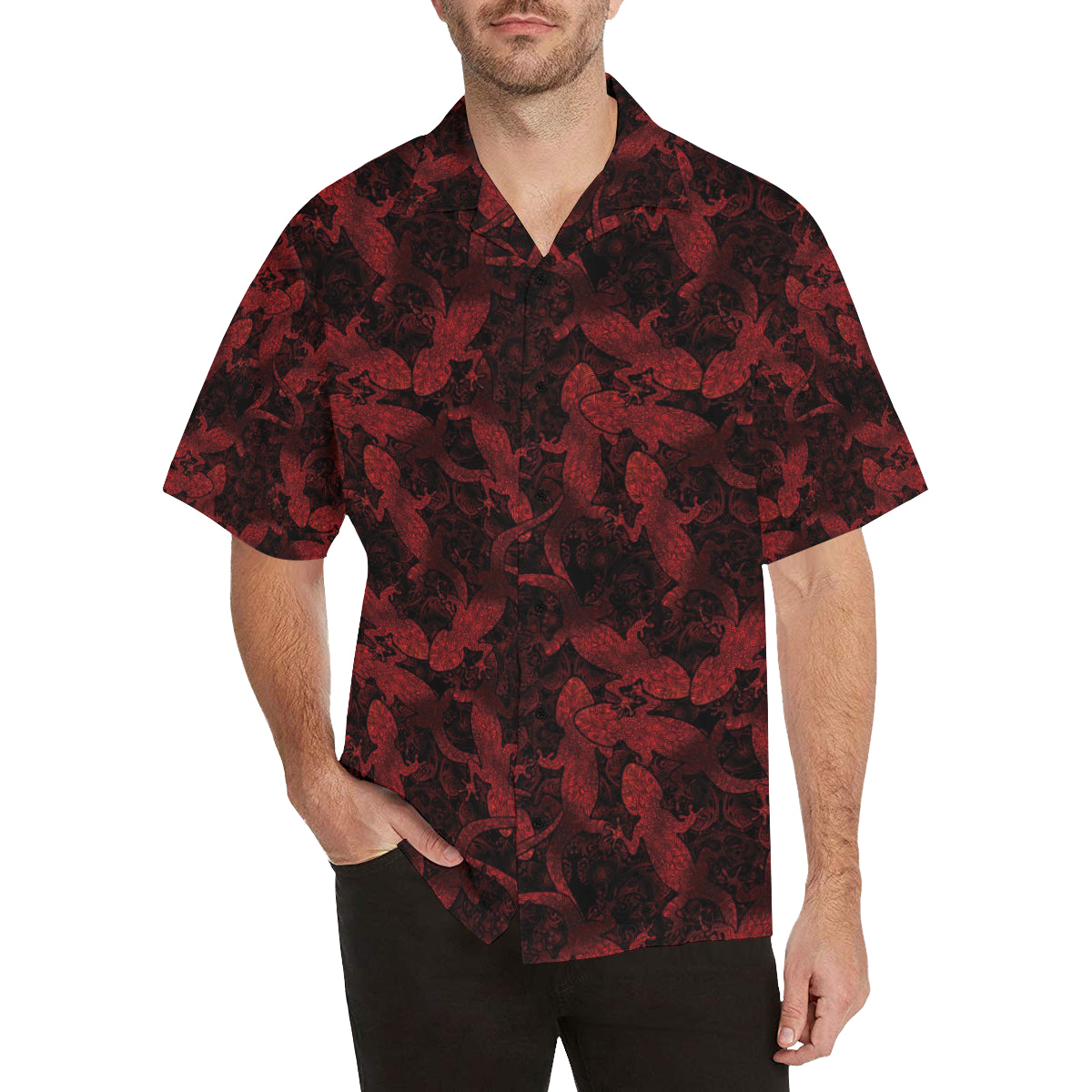 Gecko Pattern Print Design 04 Men's Hawaiian Shirt