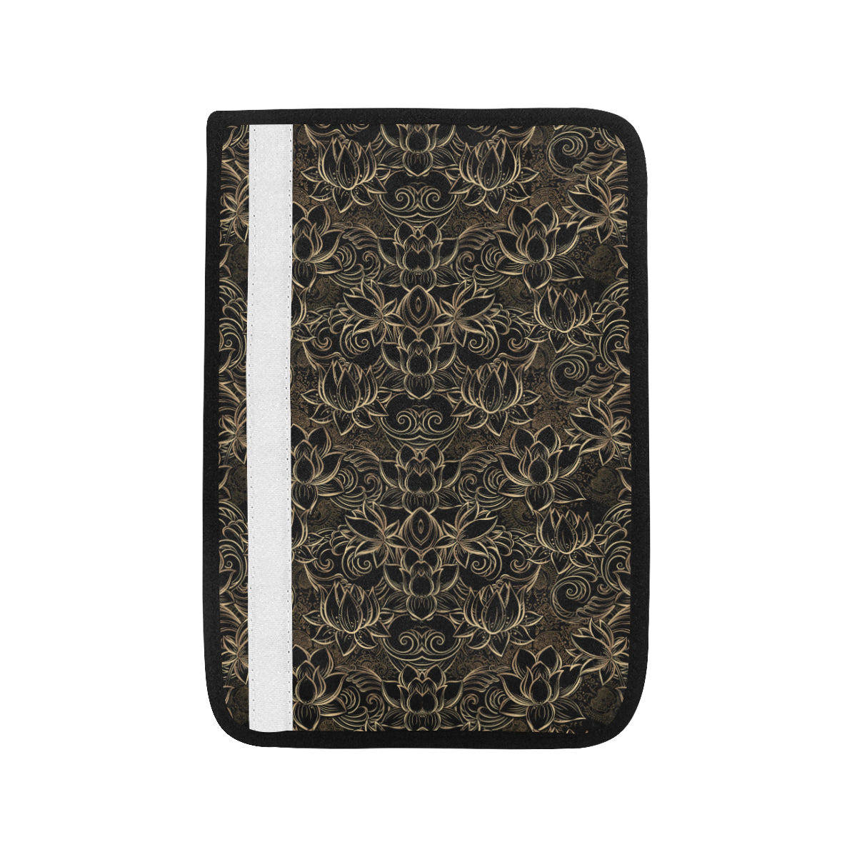 Lotus Gold Mandala Design Themed Car Seat Belt Cover